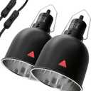 2-Pack Reptile Light Fixture 5.5in Deep Dome Reptile Lamp Fixture Heat Lamp Fixture for Heat/UVA/UVB Bulb Basking Lamp Max 100W for Reptile Habitat