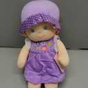 June Garden 12" Soft Dolly Laura - Stuffed Soft Baby Doll Gift for 1 2 3 Year Old Girls - Purple Dress
