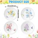 Naozinebi 4 Pcs 10 Inch Spring Theme Flower Plates Melamine Floral Dinnerware Set Reusable Melamine Spring Floral Baby Shower Plate Dishwasher Creatively Drop Resistant Cute Plastic Dish