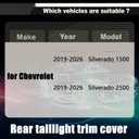 STSEV01 Taillight Cover Trim Fit for Chevy Silverado 2019-2026 Accessories 1500/2500/ Custom/LT/LTZ/RST/WT/ ZR2,Tail Light Smoked Black Style Rear Lamp Protective Guards Exterior Decoration