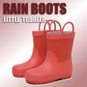 RAINANGEL Toddler Rain Boots with Easy-On Handles, Waterproof, Premium Natural Rubber, Lightweight, Flexible with Traction for Kids, Size 3