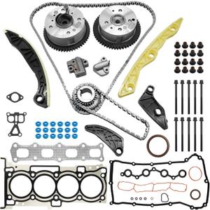 2.4L Timing Chain Kit with VVT Gear Sprocket & HGS167 Head Gasket Kit with Bolts for Dodge Journey Avenger Journey 2008-2018, for Chrysler 200 Sebring 2.4L L4 Replace 4884868AB 5047021AA