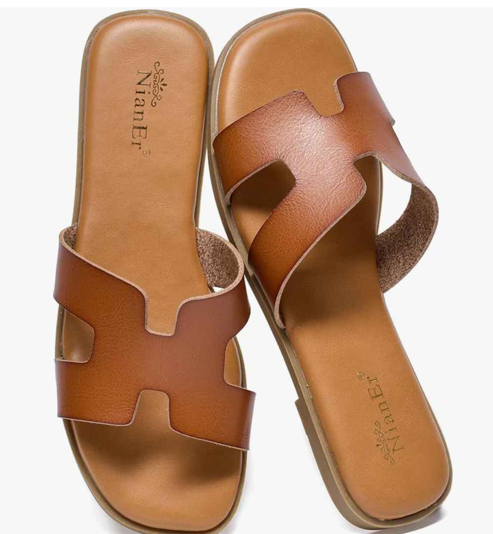 NianEr Womens Microfiber Leather Comfort Foam Support H Sandals Square Toe Dress Dressy Slip On Casual Cute Comfort Bride Bridal Wedding Designer Date Flat Sandals Summer Shoes Slides 6.5 NianEr Womens Microfiber Leather Comfort Foam Support H Sandals Square Toe Dress Dressy Slip On Casual Cute Comfort Bride Bridal Wedding Designer Date Flat Sandals Summer Shoes Slides 6.5