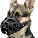 Mayerzon Dog Muzzle, Basket Muzzle for Biting, Chewing and Scavenging, Humane Cage Mouth Cover, Perfect for Grooming and Training Large Aggressive Reactive Dogs (L, Black)