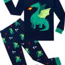 Family Feeling Kids & Toddler Boys Pajamas 2 Piece Pjs Set 100% Cotton Sleepwear (Dragon/Dragon/F1)
