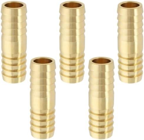 LTWFITTING Brass Barb Splicer Mender 1/2-Inch ID Hose Fitting for Vehicle Fuel System Heater System (Pack of 5),Set of 2