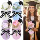 20 Sets Graduation Single Rose with Flower Cards Class of 2026 Artificial Flower Fake Rose Wrapping Floral Bouquet Graduation Gift for High School College School Grad Celebration Party
