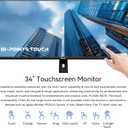 34 Inch 4K Touch Monitor, 100Hz WQHD 3440x1440 Desktop Monitor 10-Point Touchscreen, HDMI & DP & Type-C, HDR 400, Height-Adjustable & Rotatable Stand VESA Mountable External Touch Screen for PC
