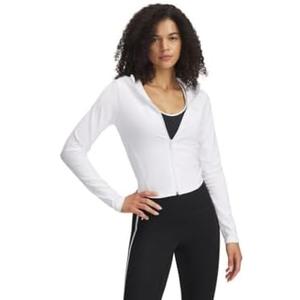 Under Armour Womens Motion Hooded Jacket, (101) White / / Halo Gray, Medium