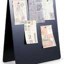 Leinuosen 12 x 10 Inch Magnetic Bulletin Board Dry Erase Memo Board Freestanding Metal Easel for Magnet Display for Tabletop Desktop Home Office Decors (1 Pcs)