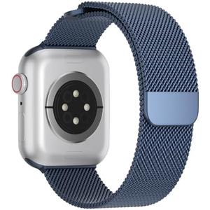 TRA Stainless Steel Metal Compatible with Apple Watch Band 38mm 42mm 40mm 44mm 41mm 45mm 46mm 49mm, Mesh Magnetic Clasp Loop Strap Wristband for iWatch Ultra Series 10/9/8/SE/7/6/5/4/3/2/1 Men Women
