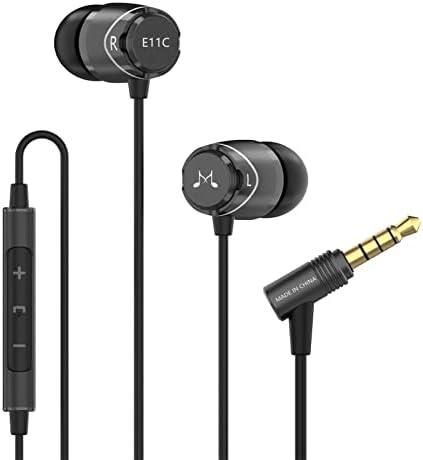 Sound MAGIC E11 Wired Earbuds No Microphone HiFi Stereo Earphones Noise Isolating in Ear Headphones Powerful Bass Tangle Free Cord Black
