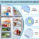 2 Pcs W10515057 & 1 Pc W10515058 Refrigerator LED Light Set with Tapered Lens, Compatible with Whirlpool Kenmore Maytag KitchenAid, Replaces WPW10515057 WPW10515058 AP6022533 AP6022534 PS11755866