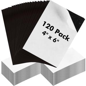 Magnetic Sheets with Adhesive Backing 4 x 6 Inch, 120 Packs Flexible Magnet Sheet Strips, 20 Mil Adhesive Magnetic Sheets for Dies Storage/Photos/School/Home/Office, Fridge Magnets