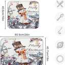 Cute Christmas Snowman Dish Drying Mat, Ultra Absorbent Reversible Microfiber, and Protector for Kitchen Countertops 18 In x 24 In