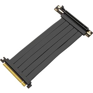 PCIE 4.0 Riser Cable 90 Degree, PCIe 4.0 x16 High Speed Flexible Extender Card, EMI Shielded 30AWG, TPE Cable Sleeves, Pcie 4.0 Riser Compatible with 4090 4080 4070 3090 and Pcie 3.0 System 20cm