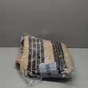 KIMODE Indoor Outdoor Rug 5'x7', Black and Khaki Striped Outdoor Rug,Reversible Washable Large Patio Rugs, Cotton Hand Woven Farmhouse Indoor Area Rug Floor Carpet for Backyard Living Room