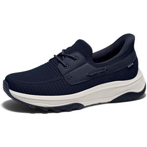 Slip On Shoes for Men Orthopedic Walking Shoe with Arch Support Hands Free Loafers Casual (9, Navy)