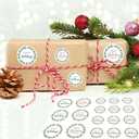 Holiday Stickers 3 Inch 2 Inch Large, Round Xmas Christmas Holiday Sticker for Envelopes Seals Cards Crafts Label Gifts Presents Bag Wrapping Party Favors (day126)