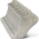 Ankle Athletic Running Sports Low Cut Socks Wicking Arch Support Tab Socks for Men and Women 6 Pairs (Gray, S)