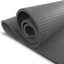 YAMAZEN 72"X24" Extra Thickness Yoga Workout Mat for Home Gym Exercise | All Purpose Mat with Strap | 10mm(2/5") / 15mm(3/5") Thickness (Gray)