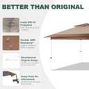 Canopy Replacement Top Compatible with OUTFINE 12'x12' Gazebo, Canopy Cover ONLY,(Khaki/Brown)