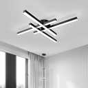 Updated Modern Ceiling Light ,Preminum Close to Ceiling Light fixtures,Modern Light Fixtures Ceiling Dimmable for Dining Room Kitchen Bedroom Living Room 40W 6000K Cool Light (Black)