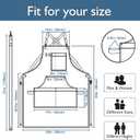 Kitchen Apron, Work Apron, Canvas, Multiple Pockets, Gardening, Painting, BBQ, Artist, Carpenter, Sizes M to XXL, Blue (Pink, XXXL)