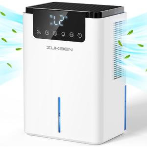 Dehumidifier,75 OZ Water Tank (500 sq.ft) Dehumidifiers for Home,Quiet Dehumidifier for Bathroom Bedroom Basement RV with 12H Timer,Auto Shut Off,7 Colors LED Light,Sleep Modes(2200ML)