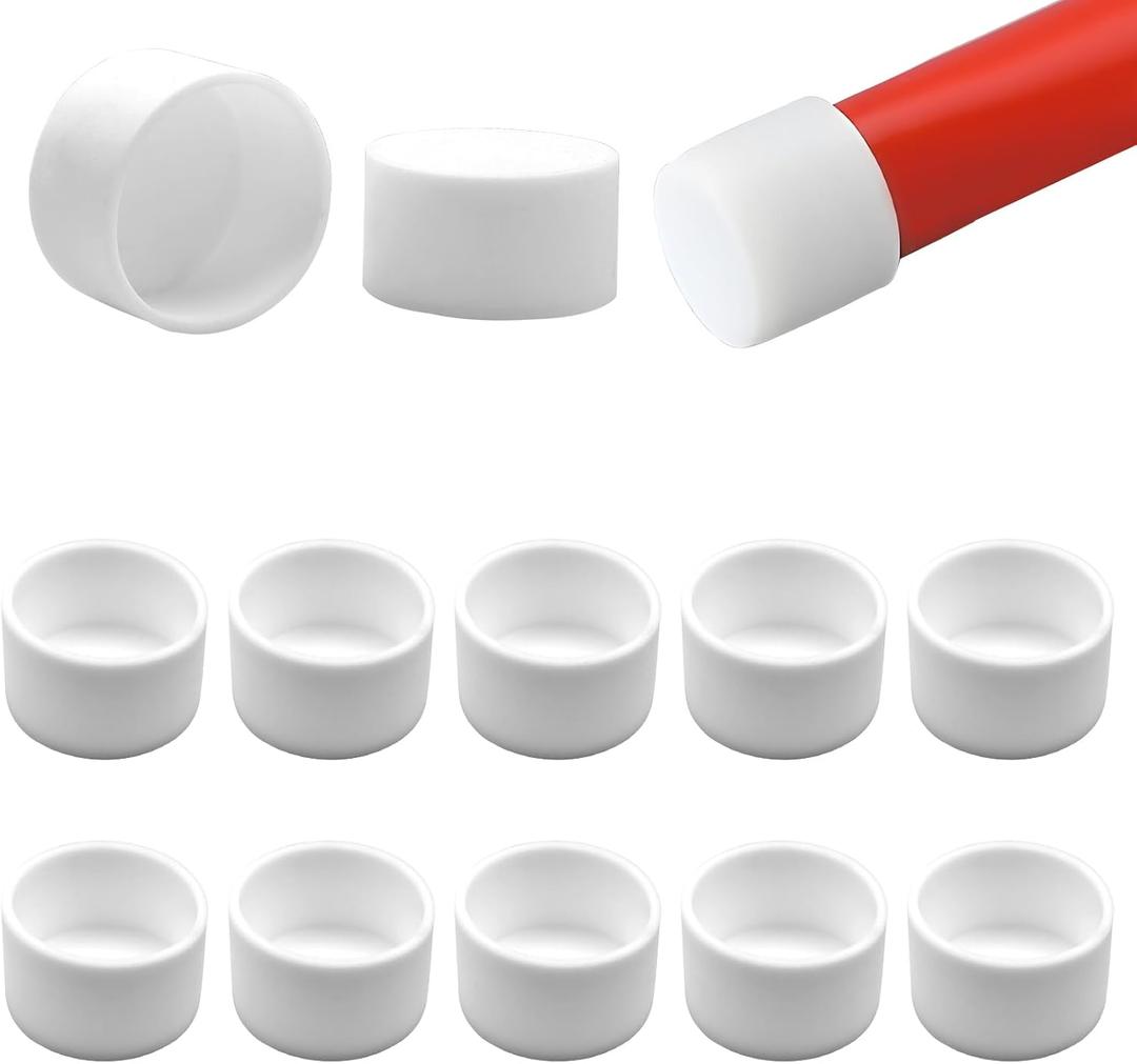EASYEAH 1-7/16" (36.5mm) Silicone Chair Leg Floor Protectors, Rubber Chair Leg Caps, Non-Slip Furniture Pads Round Chair Feet Covers End Caps for Hardwood Floors, Patio & Table Foots, White (10PCS)