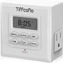 TiFFCOFiO Indoor 15A/1875W Digital Light Programmable Outlet Timer 2 Prong Plug