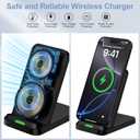 Samsung Wireless Charger Fast Charging Stand Desk Phone Station for Android Samsung Galaxy S26 Ultra/S25/S24/S23/S22/S21,15W Fast Wireless Charger Pad for Motorola Edge 2025/G Stylus 5G/G Power 2025