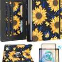 Kidcube for Samsung Galaxy Tab A9 Plus Case 11 Inch - for Women Girls Kids Cute Rotating Stand Folio Cover with Pencil Holder & Card Slot Girly Kawaii Sunflower Design for Samsung A9 Plus Tablet Cases