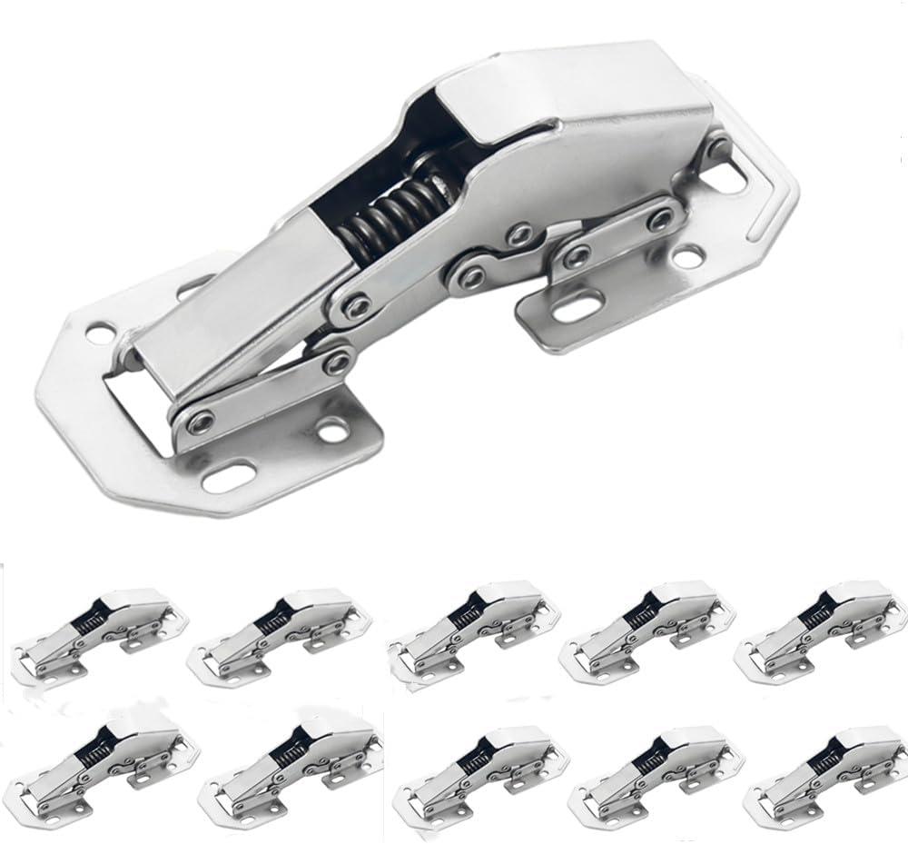 90 Degree 10 Pack Hidden Soft Close Surface Mount Spring Hinges Concealed Cabinet for Cupboard Kitchen
