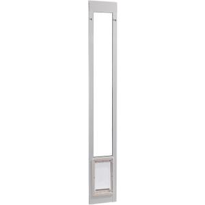 Ideal Pet Products Aluminum Pet Patio Door, Adjustable Height 77-5/8" to 80-3/8", 7" x 11-1/4" Flap Size, White, Medium/7" X 11.25" Flap Size