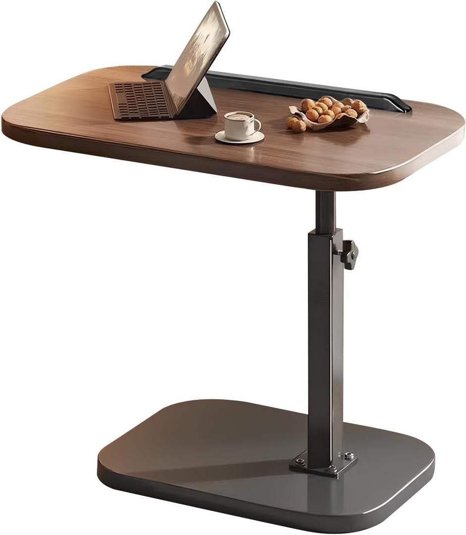 Tv Tray Table with 360° Rotation and 180° Flip Tabletop - Ideal Recliner Table for Bedside, Sofa, or Small Spaces, Adjustable Bedside Table and Chair Side Table