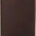 Passport Wallet for Men Women with Pen Holder Retro Slim Crazy Horse Leather Unisex RFID Blocking Passport Cover Travel Wallet Bag Multifunction Card Holder