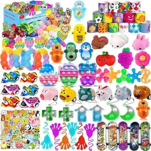 Mivanlin 117 Pcs Party Favors for Kids 4-8 8-12, Pop Fidget Toys, Treasure Box Toys for Classroom Prizes, Pinata Filler Goodie Bag Stuffers, Treasure Chest, Prize Box Toys for Boys Girls