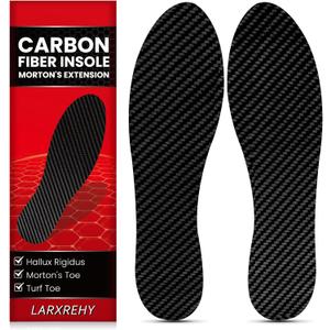 Carbon Fiber Insole for Men & Women 1 Pair: Rigid Shoe Insert for Morton's Toe, Turf Toe, Hallux Rigidus & Limitus, Arthritis - Alternative to Post Op Shoe (245mm, Fit W 8-8.5, Men's 7-7.5)