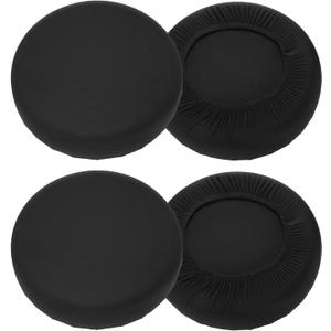 uxcell 4 Pack Stool Covers Round, 16-18 Inch Bar Stool Covers Washable Dustproof Slipcover Seat Cushion with Elastic for Bar Kitchen Living Room Decor, Black