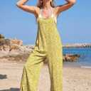 LUXVEER Jumpsuits for Women 2026 Summer Rompers Boho Floral Overalls Casual Wide Leg Long Pant One Piece Vacation Outfits (XL)