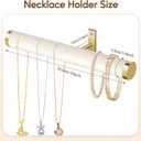 Velvet Necklace Holder Wall Jewelry Organizer, 12" Hanging Necklace Organizer, 2 Pack Wall Mounted Necklace Hanger for Bracelets Bangles Display,Beige