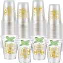 Honeydak 50 Pcs Christmas Cups 12 oz Merry Christmas Plastic Cups Clear Winter Disposable Glasses Xmas Theme Drinking Glasses for Home Xmas Winter Holiday Party Favors Kitchen Supplies Decoration
