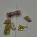 Sasylvia 5 Pcs 70s Disco Accessories Halloween Women Costume Jewelry Sequin Scarf Earrings Sunglasses Bracelet Headband (Gold)