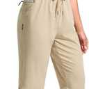 G Gradual Women's 13" Long Hiking Shorts with Zipper Pocket Lightweight Quick Dry Knee Length Bermuda Shorts for Women, Size L