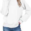 SHEWIN Women's Crewneck Sweatshirts Patchwork Texture Long Sleeve Tops Casual Loose Pullover Sweatshirt Fall Clothes XXL