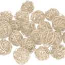 uxcell 22 Pcs Wicker Rattan Balls, 1.6inch Wood Decorative Balls Vase Fillers for Centerpiece Bowl Orbs Fillers Tree Wedding Home Decor, Beige