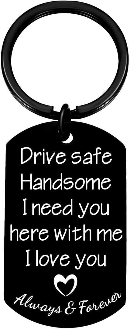 Coolvy Valentines Day Gifts for Him Drive Safe Keychains for Boyfriend Husband Birthday Anniversary Christmas Gifts From Wife (Drive Safe)