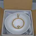 YHOSSEUN Chip and Dip Serving Set 2 Tiered Oval Dip Bowls with Metal Rack for Appetizer, Dessert, Fruit - Serving Bowls for Party Entertaining, Food Dispaly, Tortilla Holder - Gold Stand