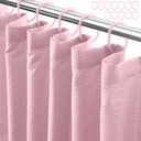 Pink Shower Curtain or Liner - Waffle Textured Thin Fabric Shower Curtains for Bathroom, Light Weighted Polyester Cloth Bath Curtain Set with 12 Plastic Hooks72Wx72H, Pink
